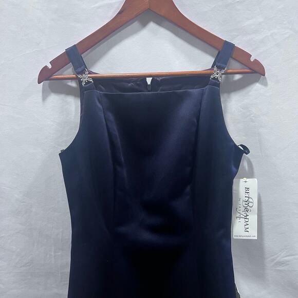 BETSY & ADAM Square Neckline Rhinestone Straps Women's Formal Maxi Dress 6 NEW - Picture 3 of 7